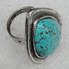 Alloy Ring, Teardrop 38x28mm, Sold by Group