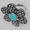 Alloy Ring, Flower 35mm, Sold by Group