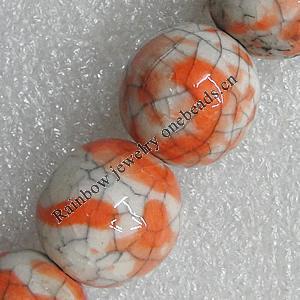 Ceramics Beads, Round 6mm Hole:1.5mm, Sold by Bag