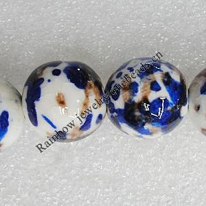 Ceramics Beads, Round 14mm Hole:2mm, Sold by Bag