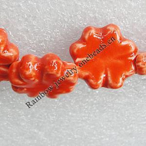 Ceramics Beads, Flower 18mm Hole:2.5mm, Sold by Bag