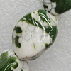 Ceramics Beads, Twist Faceted Oval 26x19mm Hole:2mm, Sold by Bag