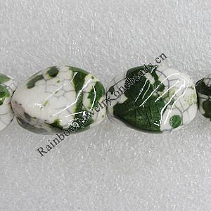Ceramics Beads, Twist Faceted Oval 26x19mm Hole:2mm, Sold by Bag