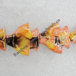 Ceramics Beads, Fish 26x25mm Hole:3mm, Sold by Bag