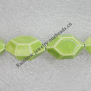 Ceramics Beads, Polygon 26x17mm Hole:2mm, Sold by Bag