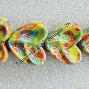 Ceramics Beads, Heart 29x25mm Hole:3mm, Sold by Bag