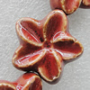 Ceramics Beads, Flower 31mm Hole:3mm, Sold by Bag