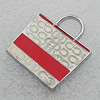 Zinc Alloy Enamel Pendants, Bag 26x24mm Hole:7.5x5.5mm, Sold by PC