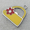 Zinc Alloy Enamel Pendants, Bag 22x22mm Hole:2mm, Sold by PC