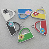 Zinc Alloy Enamel Pendants, Mix Color, Bag 22x22mm Hole:2mm, Sold by Group