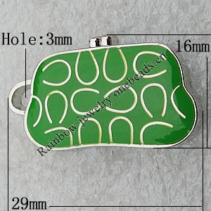 Zinc Alloy Enamel Pendants, Bag 29x16mm Hole:2mm, Sold by PC