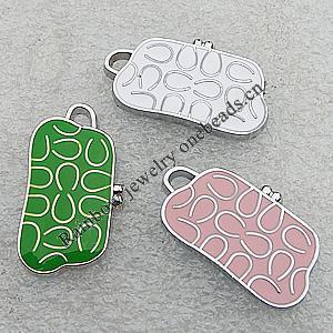 Zinc Alloy Enamel Pendants, Mix Color, Bag 29x16mm Hole:2mm, Sold by Group