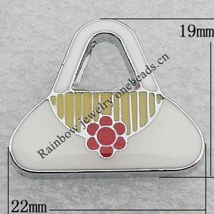 Zinc Alloy Enamel Pendants, Bag 22x19mm, Sold by PC