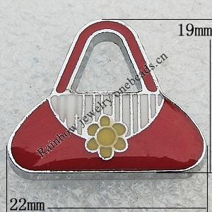 Zinc Alloy Enamel Pendants, Bag 22x19mm, Sold by PC