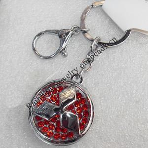 Zinc Alloy keyring Jewelry Chains, 35mm, Length Approx:9cm, Sold by Dozen