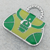 Zinc Alloy Enamel Pendants, Bag 24x25mm Hole:7x4.5mm, Sold by PC