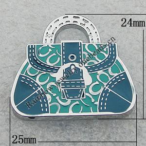 Zinc Alloy Enamel Pendants, Bag 24x25mm Hole:7x4.5mm, Sold by PC