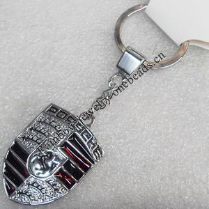 Zinc Alloy keyring Jewelry Chains, 34x45mm, Length Approx:9cm, Sold by Dozen