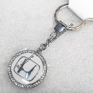 Zinc Alloy keyring Jewelry Chains, 34mm, Length Approx:10.5cm, Sold by Dozen