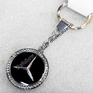 Zinc Alloy keyring Jewelry Chains, 34mm, Length Approx:10cm, Sold by Dozen