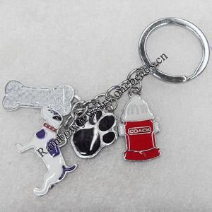 Zinc Alloy keyring Jewelry Chains, 13x34mm, Length Approx:10cm, Sold by Dozen