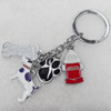 Zinc Alloy keyring Jewelry Chains, 13x34mm, Length Approx:10cm, Sold by Dozen