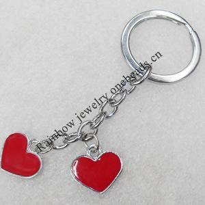 Zinc Alloy keyring Jewelry Chains, 19x18mm, Length Approx:8.5cm, Sold by Dozen