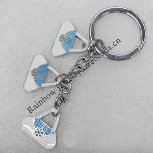 Zinc Alloy keyring Jewelry Chains, 22x20mm, Length Approx:9.5cm, Sold by Dozen