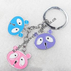 Zinc Alloy keyring Jewelry Chains, 27x24mm, Length Approx:10cm, Sold by Dozen