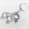 Zinc Alloy keyring Jewelry Chains, 22x36mm, Length Approx:11cm, Sold by Dozen