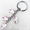 Zinc Alloy keyring Jewelry Chains, 15x18mm, Length Approx:10cm, Sold by Dozen