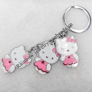 Zinc Alloy keyring Jewelry Chains, 23x27mm, Length Approx:10cm, Sold by Dozen