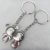 Zinc Alloy keyring Jewelry Chains, 25x38mm, Length Approx:10cm, Sold by Dozen