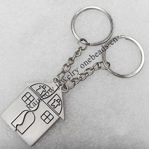 Zinc Alloy keyring Jewelry Chains, 35x45mm, Length Approx:9cm, Sold by Dozen