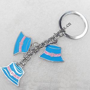 Zinc Alloy keyring Jewelry Chains, 25x22mm, Length Approx:10cm, Sold by Dozen