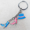 Zinc Alloy keyring Jewelry Chains, 19x28mm, Length Approx:10cm, Sold by Dozen