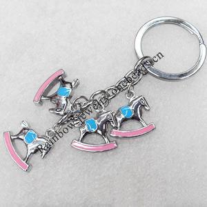Zinc Alloy keyring Jewelry Chains, 20x21mm, Length Approx:10cm, Sold by Dozen