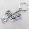 Zinc Alloy keyring Jewelry Chains, 20x21mm, Length Approx:10cm, Sold by Dozen