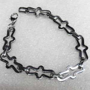 Stainless Steel Bracelet, wideth:12mm, Sold per 7.8-inch Strand