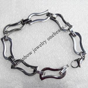 Stainless Steel Bracelet, wideth:11mm, Sold per 7.8-inch Strand