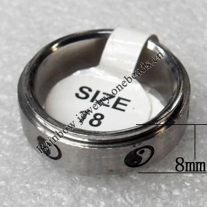 Stainless Steel Rings, wideth:8mm, Sold by PC