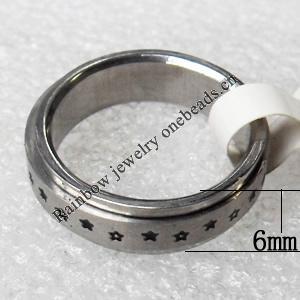 Stainless Steel Rings, wideth:6mm, Sold by PC