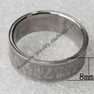 Stainless Steel Rings, wideth:8mm, Sold by PC