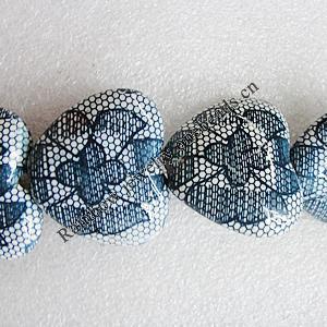 Ceramics Beads, Heart 34x30m, Hole:3.5mm, Sold by Bag