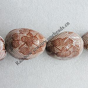 Ceramics Beads, Nugget 40x31mm Hole:3mm, Sold by Bag