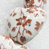 Ceramics Beads, Heart 34x30m, Hole:3.5mm, Sold by Bag