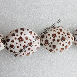 Ceramics Beads, Polygon 33x25mm Hole:3.5mm, Sold by Bag