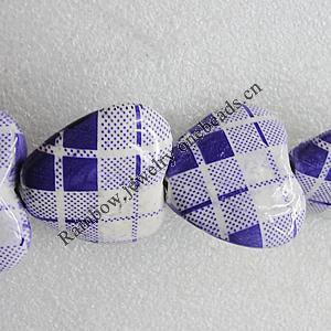 Ceramics Beads, Heart 34x30m, Hole:3.5mm, Sold by Bag