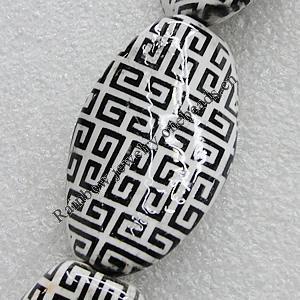 Ceramics Beads, Twist Flat Oval 42x26mm, Hole:3mm, Sold by Bag