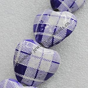 Ceramics Beads, Heart 34x30mm, Hole:3.5mm, Sold by Bag